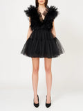 Ruffled Tulle Minidress