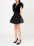 Ruffled Tulle Minidress