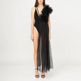 Lace Deconstructed Ruffled Bodysuit