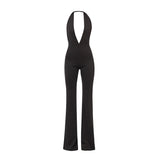 Halterneck Flared Jumpsuit