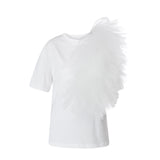 Off-White Edgy Ruffle Appliqué Tee