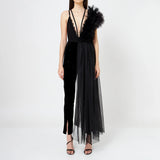 Lace Deconstructed Ruffled Bodysuit