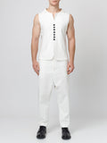 Asymmetric White  Tailored VestCotton blend white tailored asymmetric vest 
top part of deux-piece suit 
front  button fastening
asymmetric rare side
easy to style, great staple piece 
CompositionShirts & TopsAlchemy The LabelAlchemy The LabelAsymmetric White Tailored Vest