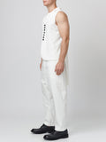 Asymmetric White  Tailored VestCotton blend white tailored asymmetric vest 
top part of deux-piece suit 
front  button fastening
asymmetric rare side
easy to style, great staple piece 
CompositionShirts & TopsAlchemy The LabelAlchemy The LabelAsymmetric White Tailored Vest