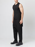 Asymmetric Black Tailored Vest
