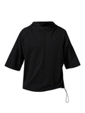 Unisex Hooded Top
Details: 
Black cotton T-Shirt
short sleeve 
hood 
ribbed neckline 
adjustable hem 
Composition:
Cotton 96% Elastane 4% 
Washing instructions
Dry Clean Only
FittinShirts & TopsAlchemy The LabelAlchemy The LabelUnisex Hooded Top