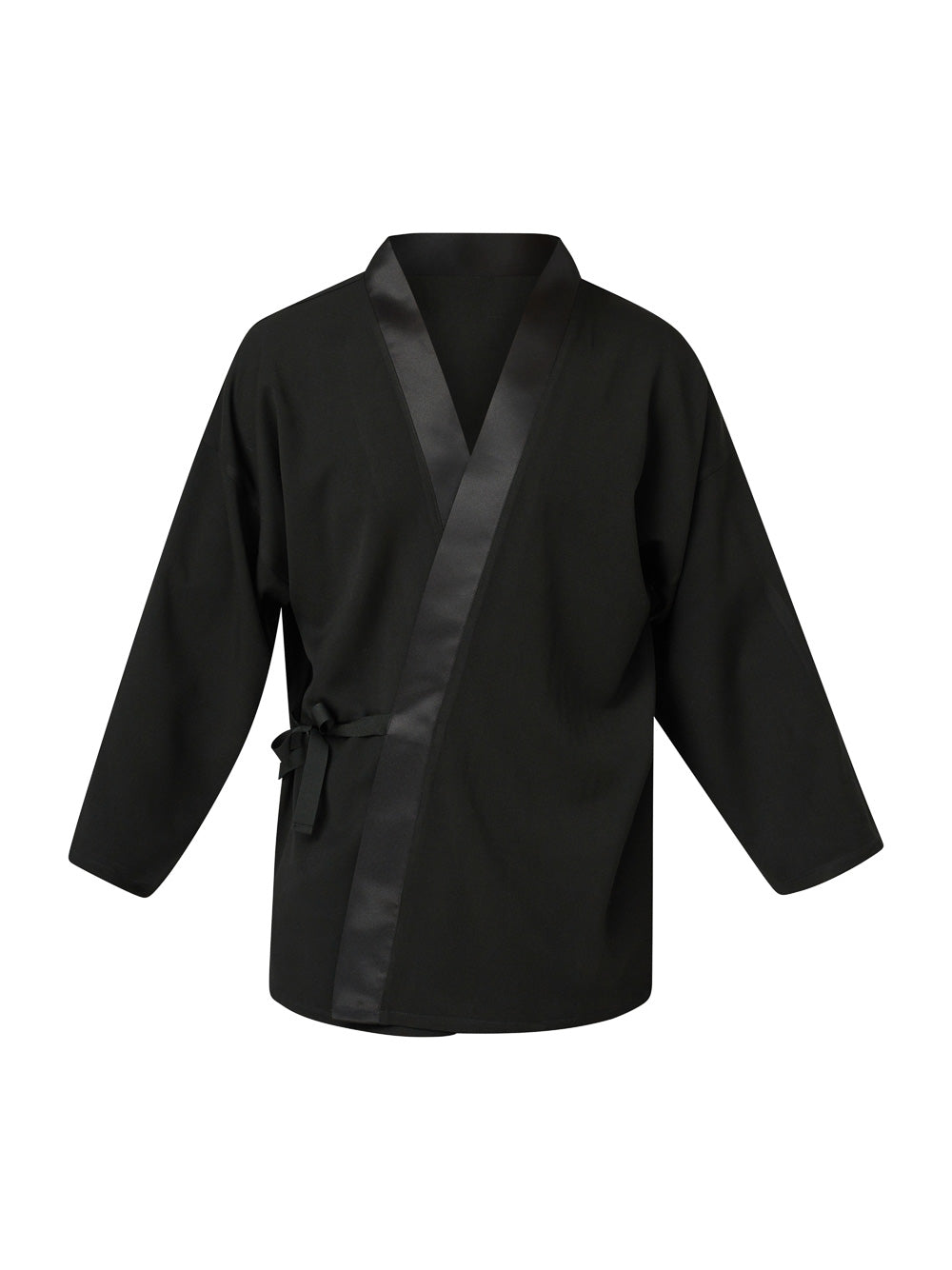 Taffeta Trim Androgynous Kimono