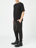 Black Stitch Detail Joggers
Details:
Black ribbed edge  joggers 
drawstring-waist black trousers 
white stitch detail 
side pockets 
elastic waistband can easily fit in between sizes 
CompositPantsAlchemy The LabelAlchemy The LabelBlack Stitch Detail Joggers