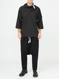 Long Drop Crotch Trousers 
Details :
Black cotton drop crotch trousers 
drawstring-waist 
drop crotch
side pockets 
elastic waistband can easily fit in between sizes 
Composition
 Cotton 96 PantsAlchemy The LabelAlchemy The LabelLong Drop Crotch Trousers