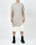 Gray Side Draping Cotton T-Shirt