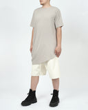 Gray Side Draping Cotton T-Shirt