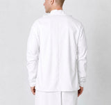 White Funnel Neck Top