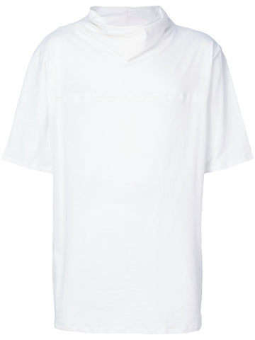 White Funnel Neck T-Shirt