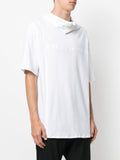 White Funnel Neck T-Shirt