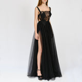 Deconstructed Lace and Tulle Overall Dress