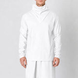 White Funnel Neck Top