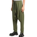 Green Cotton Harem Sweatpants