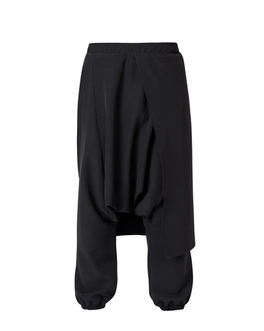 Elastic Edge Layered Harem Trousers