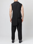 Asymmetric Black Tailored Vest