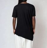 Unisex Side Draping Cotton Jersey T-Shirt