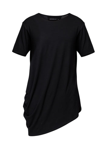 Black Draped T-Shirt