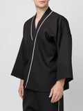 Contrast Detail Black Kimono