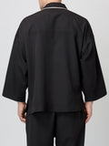 Contrast Detail Black Kimono