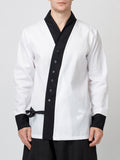 Tailored Black and White Kimono Shirt