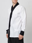 Tailored Black and White Kimono Shirt