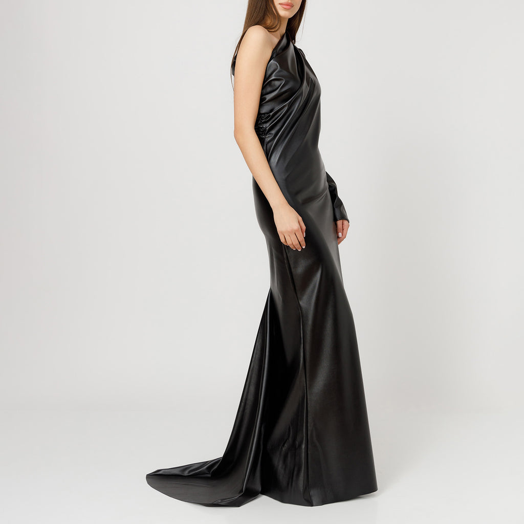 Asymmetric Maxi Leather Dress Alchemy The Label Asymmetric Maxi Leather Dress Alchemy The Label