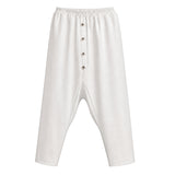 Button-Detail Drop-Crotch Trousers