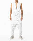 White Cotton Draped Top