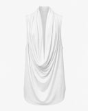 White Cotton Draped Top