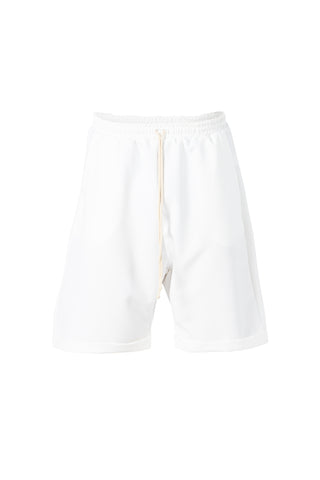WHITE DRAWSTRING SHORTS