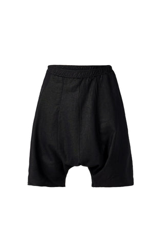 Black Linen Low Crotch Shorts