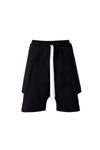 Black Layered Sweatshorts