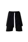 Black Layered Sweatshorts