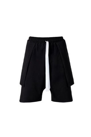 Black Layered Sweatshorts