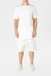WHITE ASYMMETRIC COTTON JERSEY T-SHIRT