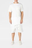 WHITE ASYMMETRIC COTTON JERSEY T-SHIRT
