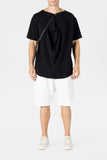 WHITE DRAWSTRING SHORTS
