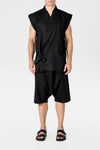 Black Linen Low Crotch Shorts