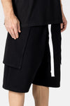 Black Layered Sweatshorts
