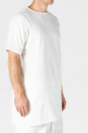WHITE ASYMMETRIC COTTON JERSEY T-SHIRT