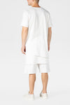 WHITE ASYMMETRIC COTTON JERSEY T-SHIRT