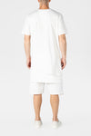 WHITE ASYMMETRIC COTTON JERSEY T-SHIRT