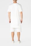 WHITE ASYMMETRIC COTTON JERSEY T-SHIRT