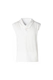 White Funnel Neck Top