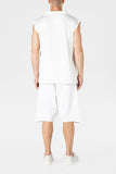 White Funnel Neck Top
