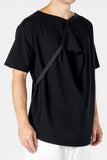 Front Draped Black T-Shirt